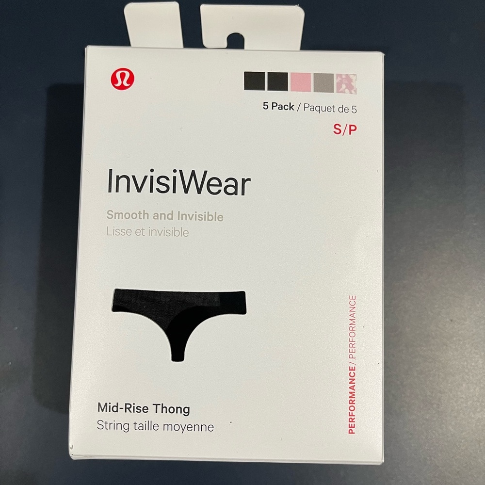 Lululemon InvisiWear Mid-Rise Thong 5 pack